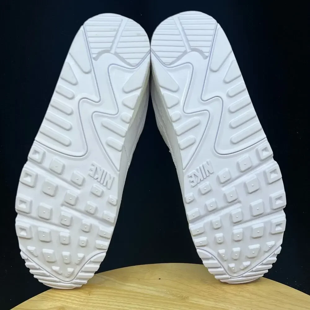 Nike Air Max 90 Triple White/White-Wolf Grey Men's Running Shoe CN8490-100 Sz 8